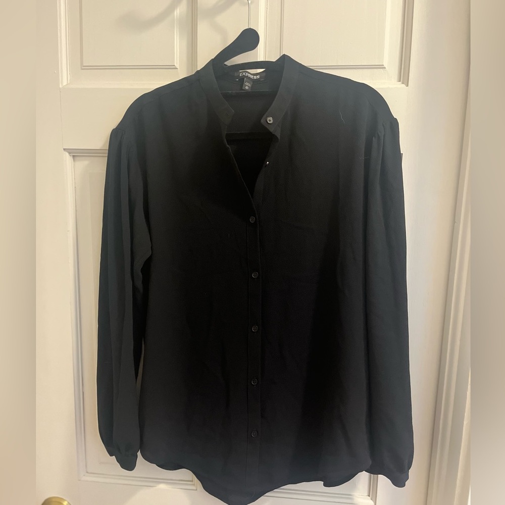 Express Oversized Stand Collar shirt women’s xs black
